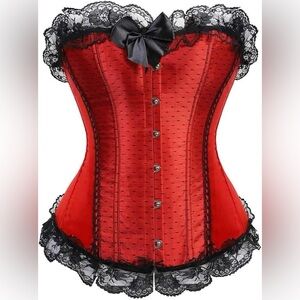 Red satin corset